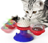 Cat windmill toy for batting, chasing, and playful exercise