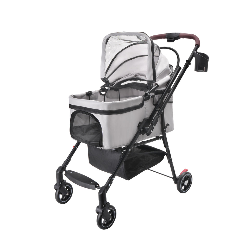 Premium dog and cat stroller designed for comfortable outdoor travel.