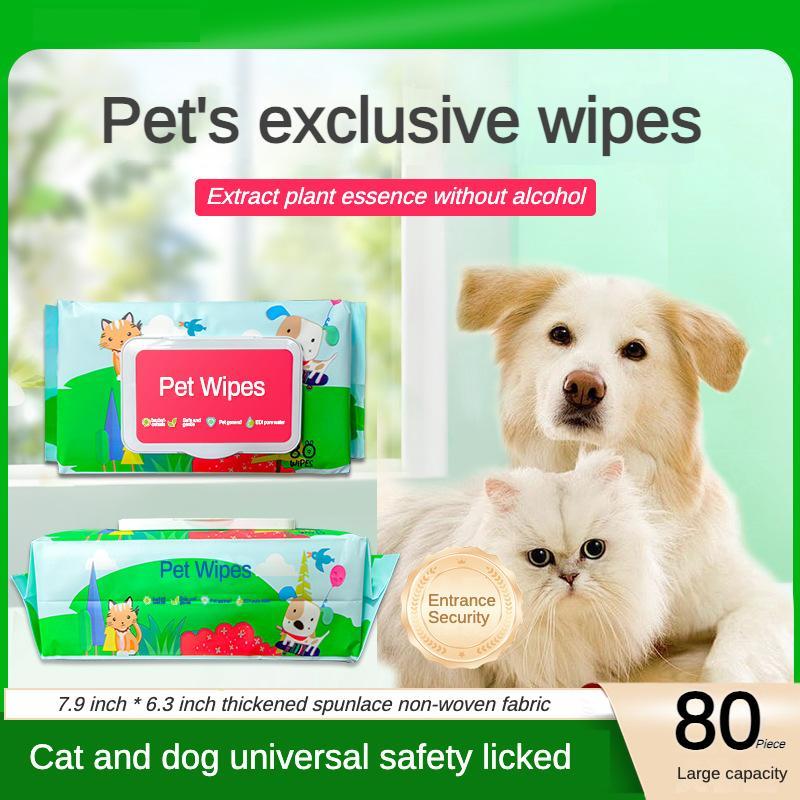 Hypoallergenic pet grooming wipes for gentle no-rinse cleanups