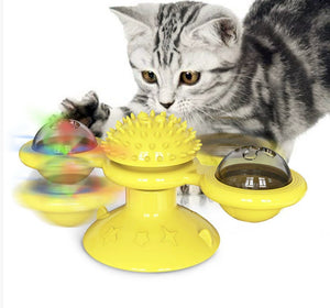 Interactive cat toy set with feather teasers for indoor play