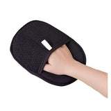 Close-up of a pet hair remover glove designed for gentle deshedding.