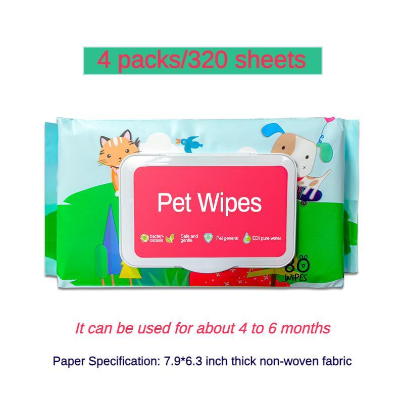 Plant-based pet wipes for dogs and cats with fragrance-free formula
