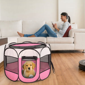 Lightweight travel pet playpen for camping and outdoor use