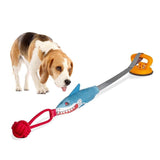 PROKEl shark suction cup pet toy with rope ball for dogs and cats
