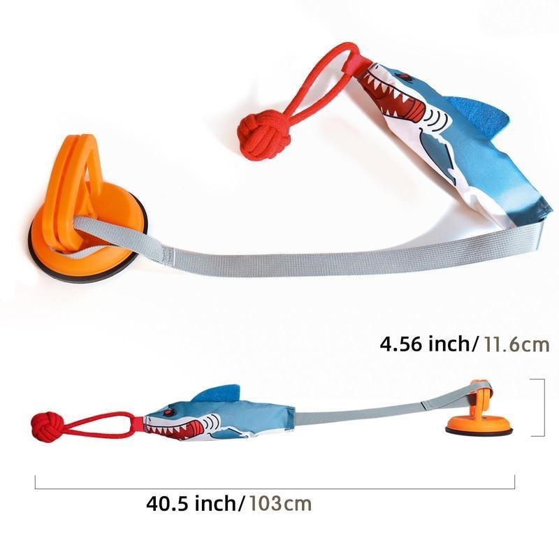 Shark shaped rope ball dog toy for interactive tug and chew play