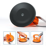 Suction cup dog tug toy designed for hands-free interactive play