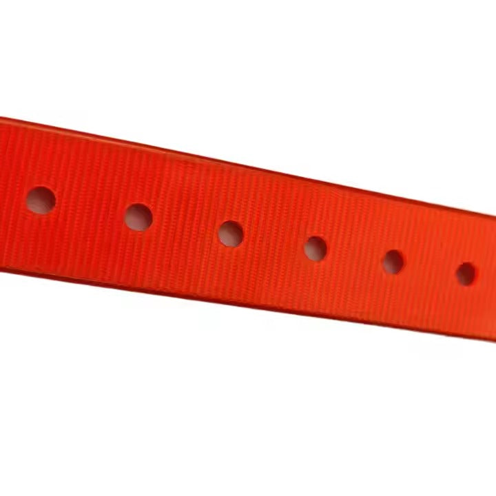 Red waterproof dog collar made from lightweight plastic